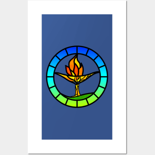 Stained Glass Chalice Tree Posters and Art